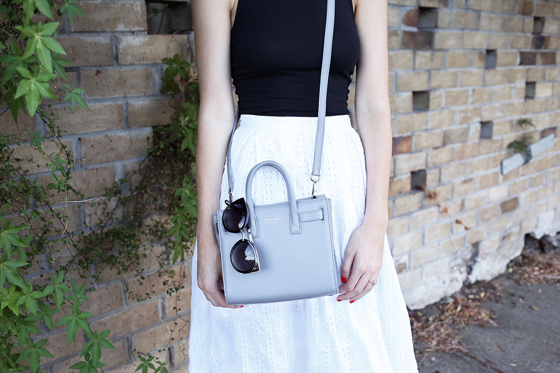 ASOS crop top lover jupiter skirt teddy blake bag