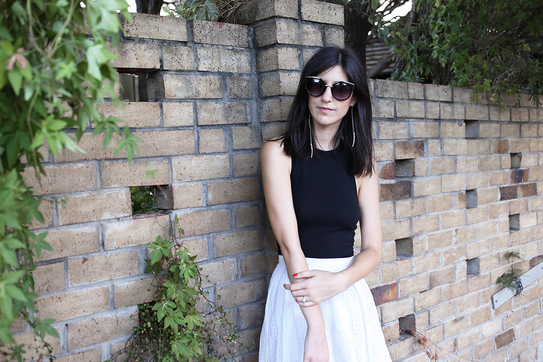 ASOS crop top lover jupiter skirt teddy blake bag