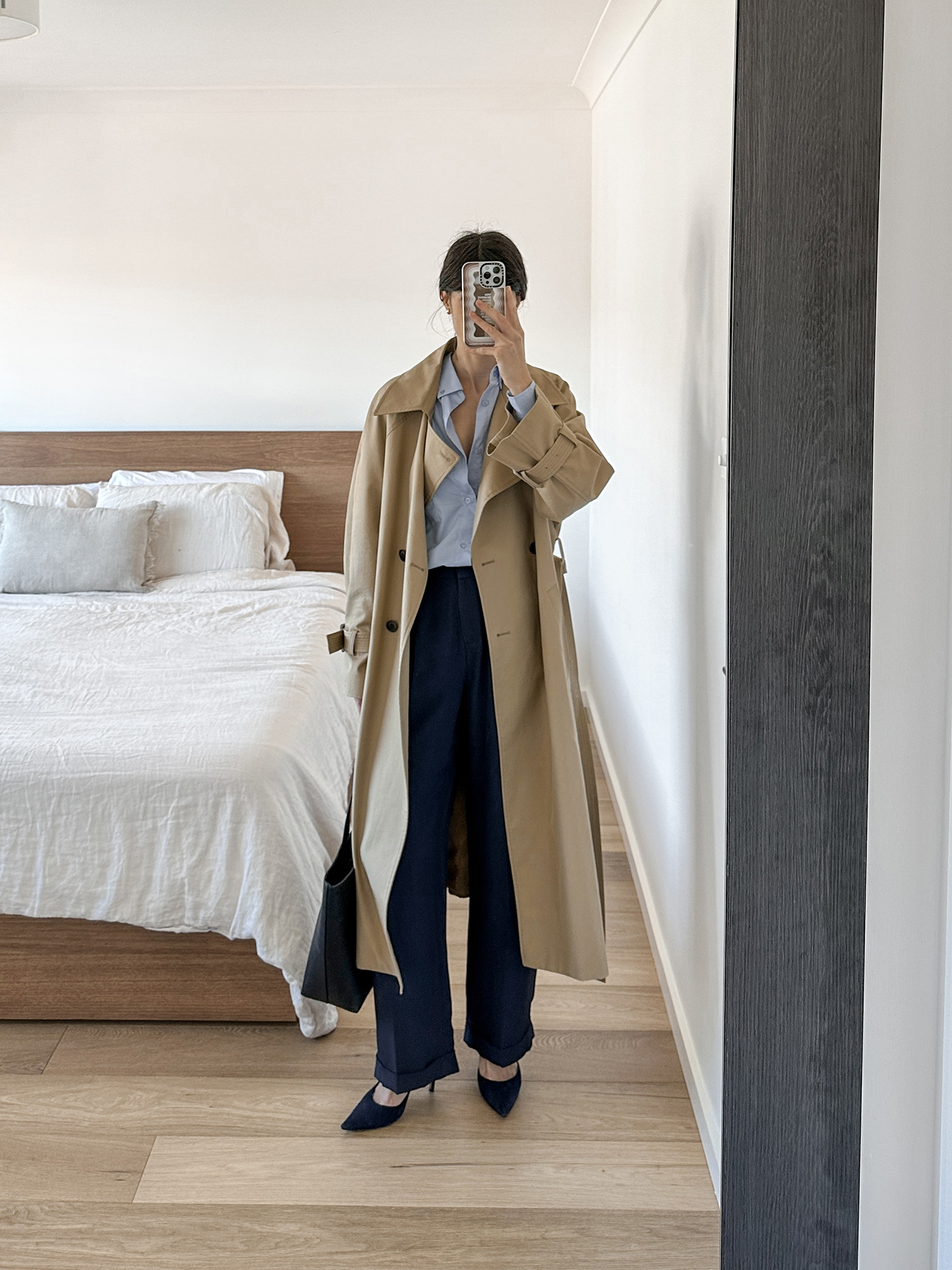 Classic transitional season workwear outfit idea