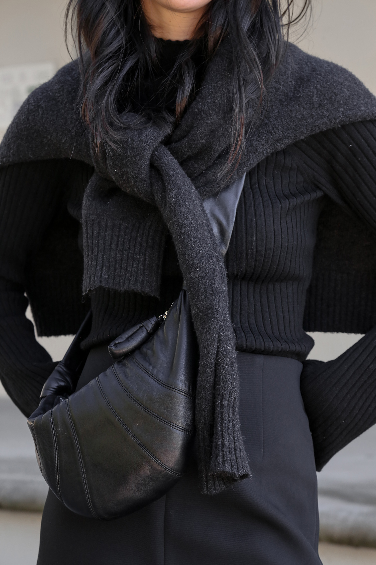Lemaire crossbody bag with Jenni Kayne sweater