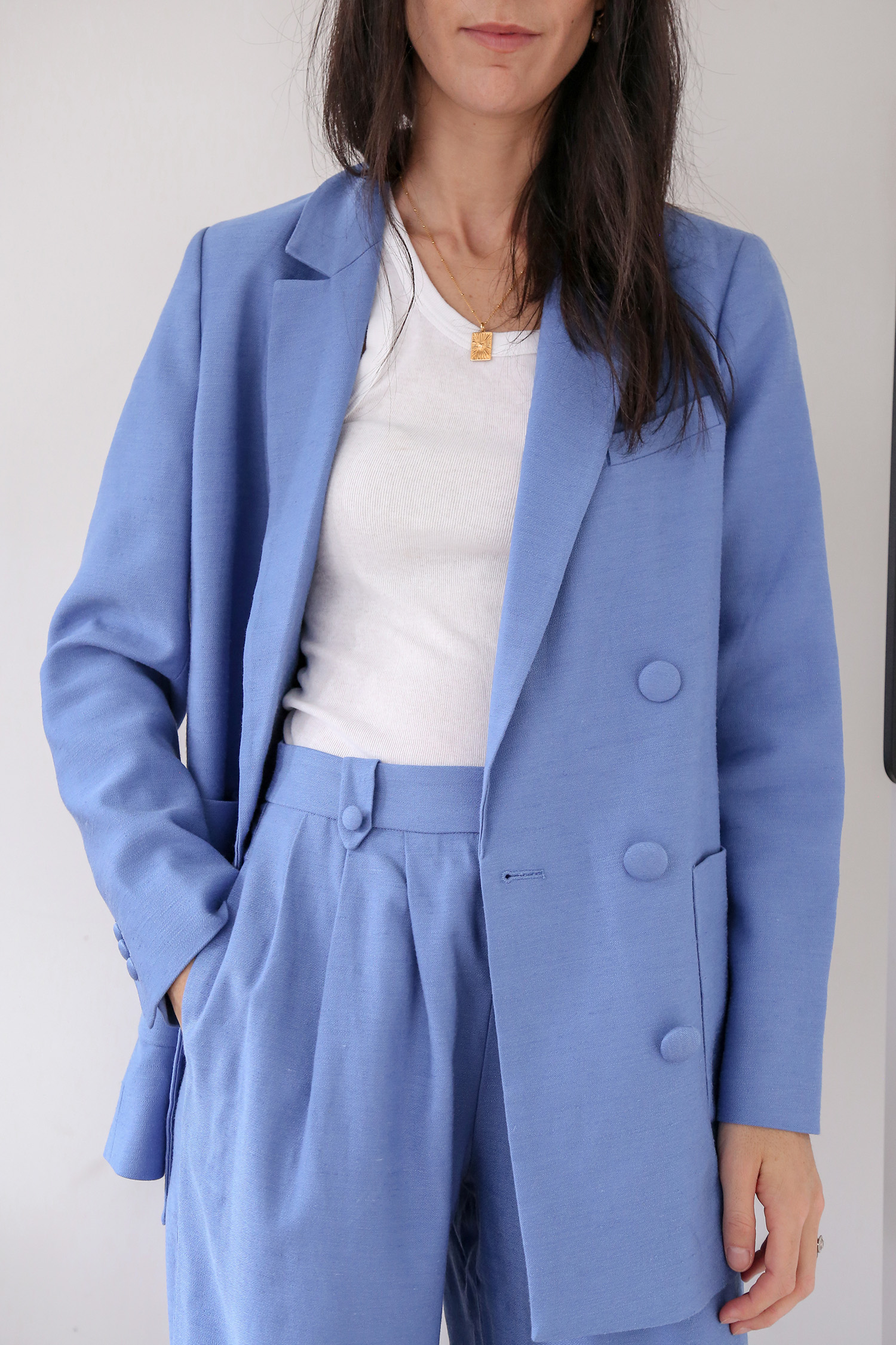 Sezane Michele Jacket in Vintage Blue